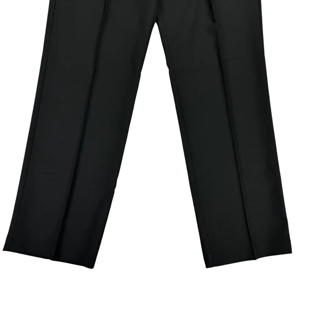 Haggar Mens Cool 18 Pro Classic Fit Pleated Stretch Dress Pants Black 34x32